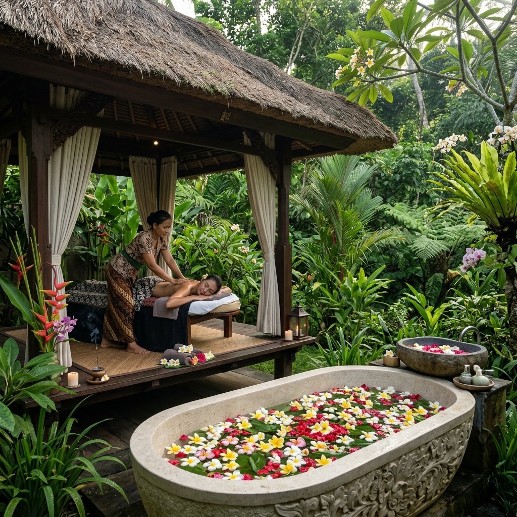 Warm oils Balinese body massage session